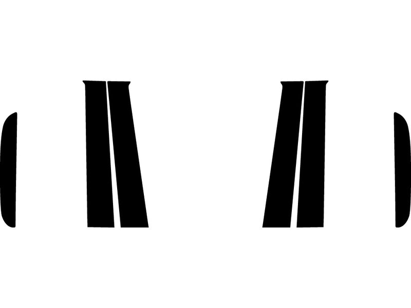 ford ranger 2019-2022 (supercab) Brushed Aluminum Black Pillar Trim Diagram