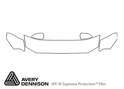 shelby gt500 Avery Dennison Clear Bra Hood Precut PPF Diagram