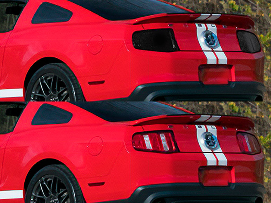 shelby gt500 Before and After Smoked Taillights