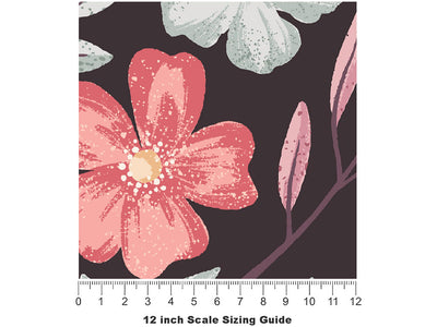 Forest Floor Floral Vinyl Film Pattern Size 12 inch Scale~Rwraps Forest Floor Floral Sizing Chart~2