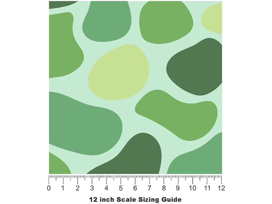 Forest Green Cobblestone Vinyl Film Pattern Size 12 inch Scale~Rwraps Forest Green Cobblestone Sizing Chart~3