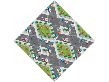 Four-Way Light Cityscape Vinyl Wrap Pattern