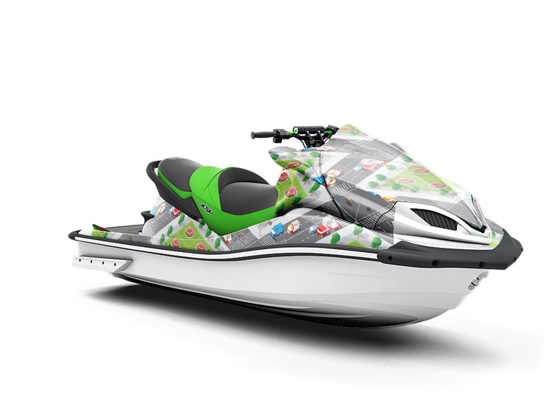 Four-Way Light Cityscape Jet Ski Vinyl Customized Wrap