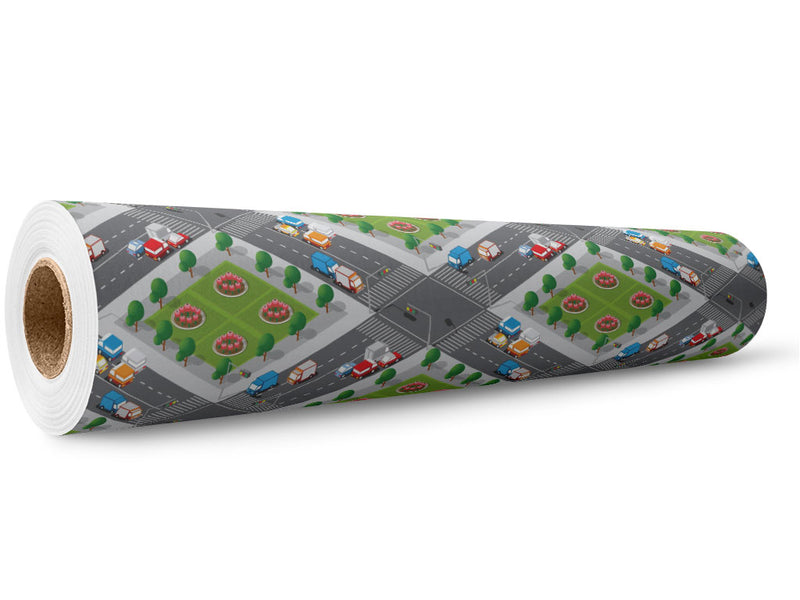 Four-Way Light Cityscape Wrap Film Wholesale Roll~Rwraps Series 914 Digitally Printed Vinyl Roll~5