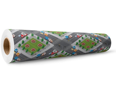 Four-Way Light Cityscape Wrap Film Wholesale Roll~Rwraps Series 914 Digitally Printed Vinyl Roll~5