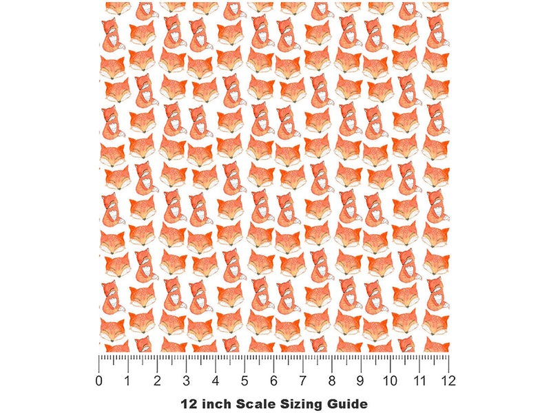 Foxy Frenzy Animal Vinyl Film Pattern Size 12 inch Scale~Rwraps Foxy Frenzy Animal Sizing Chart~2