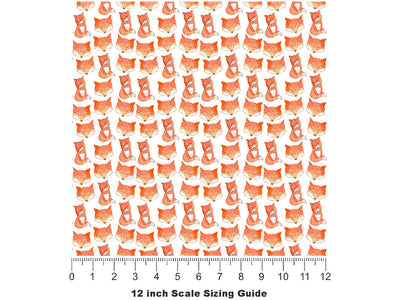 Foxy Frenzy Animal Vinyl Film Pattern Size 12 inch Scale~Rwraps Foxy Frenzy Animal Sizing Chart~2