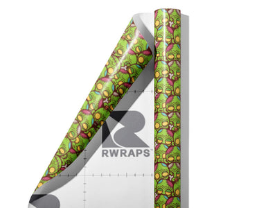 Frankenstein Dreaming Zombie Wrap Film Sheets~Rwraps Series 914 Frankenstein Dreaming Zombie Scrolled Sheet~3