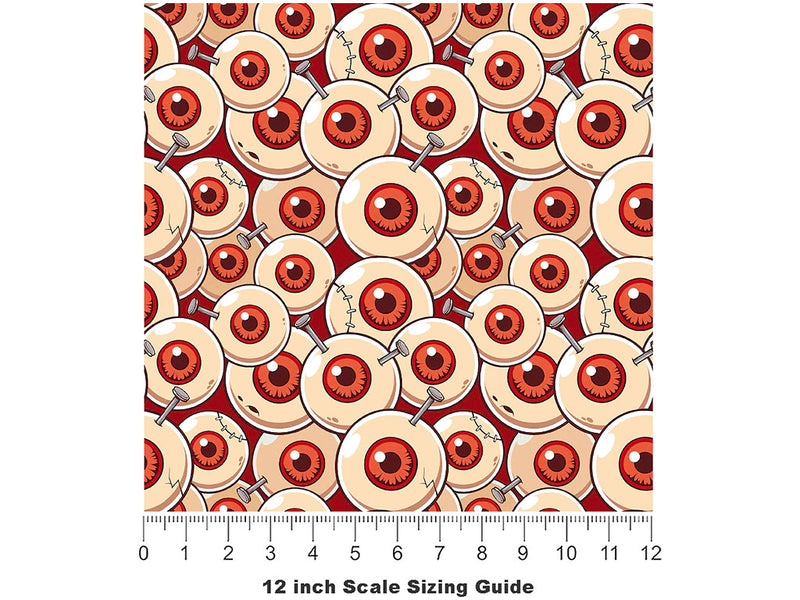 Frankenstein Eyes Zombie Vinyl Film Pattern Size 12 inch Scale~Rwraps Frankenstein Eyes Zombie Sizing Chart~2