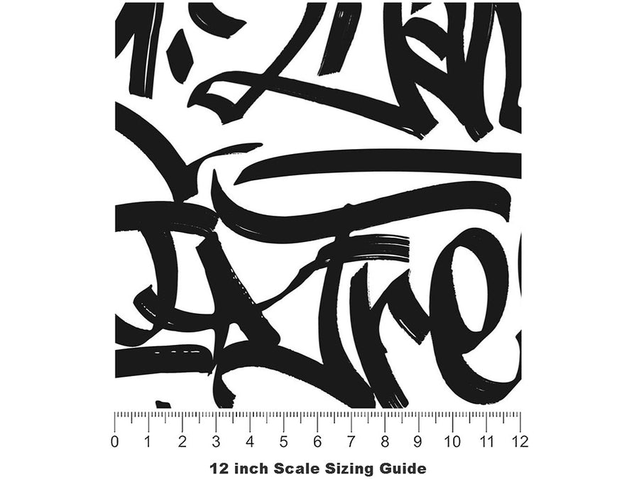 Free Spirit Graffiti Vinyl Film Pattern Size 12 inch Scale~Rwraps Free Spirit Graffiti Sizing Chart~3