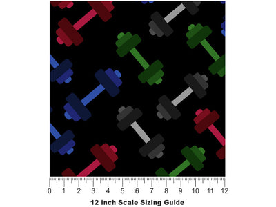 Free Weights Sport Vinyl Film Pattern Size 12 inch Scale~Rwraps Free Weights Sport Sizing Chart~2