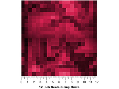 Fresh Raspberries Pixel Vinyl Film Pattern Size 12 inch Scale~Rwraps Fresh Raspberries Pixel Sizing Chart~2