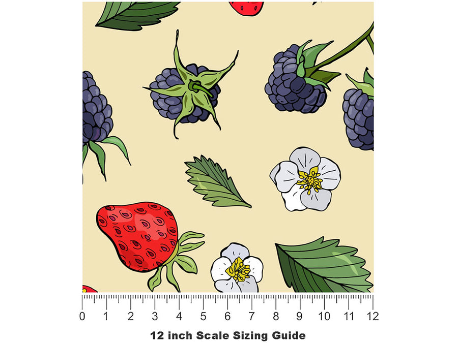 Freshly Picked Fruit Vinyl Film Pattern Size 12 inch Scale~Rwraps Freshly Picked Fruit Sizing Chart~2