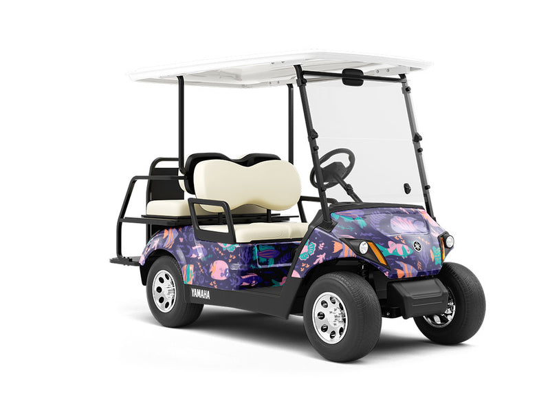 Friendly Faces Marine Life Wrapped Golf Cart