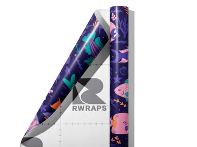 Friendly Faces Marine Life Wrap Film Sheets~Rwraps Series 914 Friendly Faces Marine Life Scrolled Sheet~3