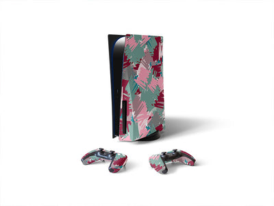 friendly lovers abstract geometric Sony PS5 DIY Skin