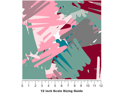 Friendly Lovers Abstract Vinyl Film Pattern Size 12 inch Scale~Rwraps Friendly Lovers Abstract Sizing Chart~2