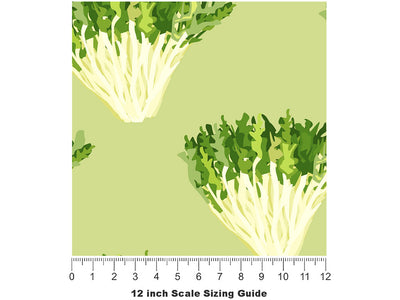 Frizzy Frisee Vegetable Vinyl Film Pattern Size 12 inch Scale~Rwraps Frizzy Frisee Vegetable Sizing Chart~2