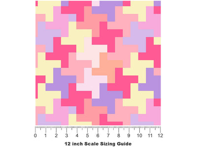 Frostbitten  Mosaic Vinyl Film Pattern Size 12 inch Scale~Rwraps Frostbitten  Mosaic Sizing Chart~2
