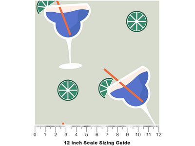 Frozen Margaritas Alcohol Vinyl Film Pattern Size 12 inch Scale~Rwraps Frozen Margaritas Alcohol Sizing Chart~2