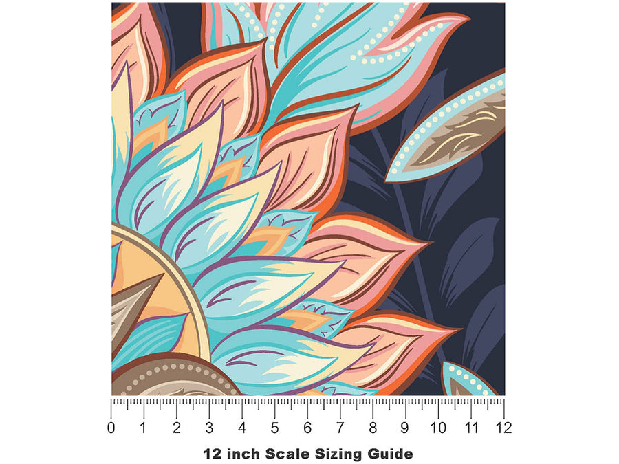 Frozen Time Paisley Vinyl Film Pattern Size 12 inch Scale~Rwraps Frozen Time Paisley Sizing Chart~2