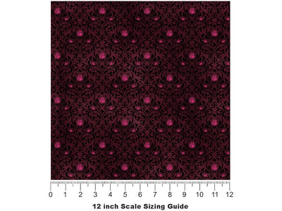 Fuchsia Desire Gothic Vinyl Film Pattern Size 12 inch Scale~Rwraps Fuchsia Desire Gothic Sizing Chart~2