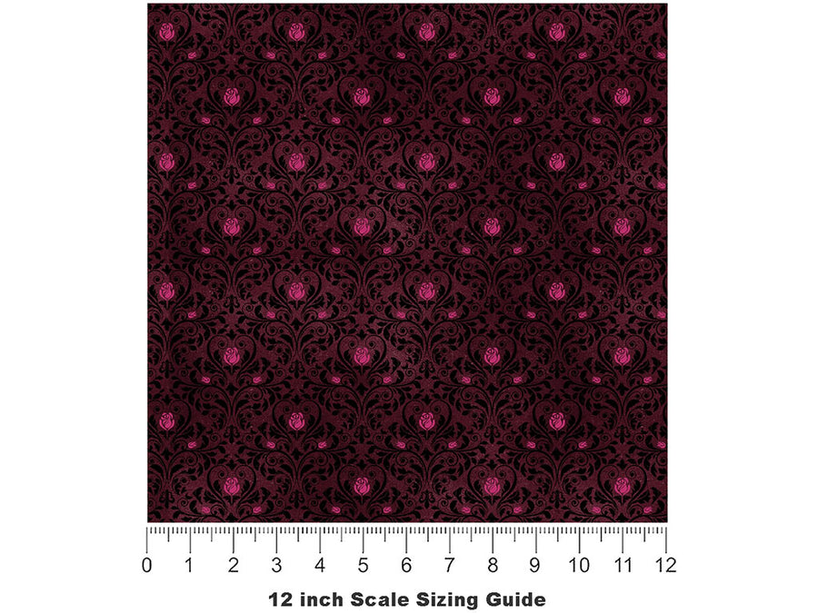 Fuchsia Desire Gothic Vinyl Film Pattern Size 12 inch Scale~Rwraps Fuchsia Desire Gothic Sizing Chart~2