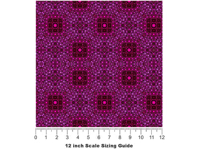 Fuchsia Foundations Mosaic Vinyl Film Pattern Size 12 inch Scale~Rwraps Fuchsia Foundations Mosaic Sizing Chart~2