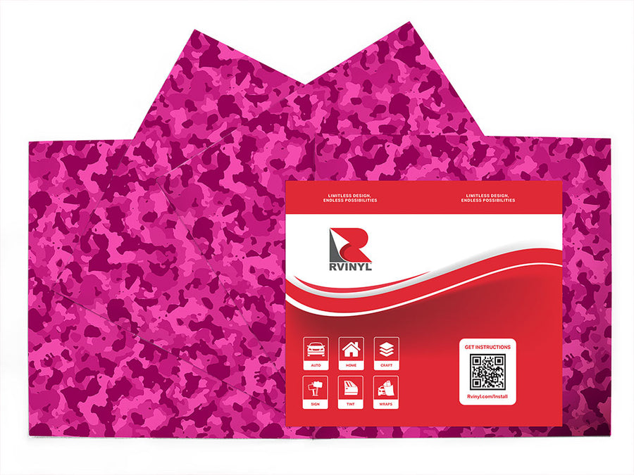 fuchsia woodland camouflage Craft Vinyl Sheet Pack