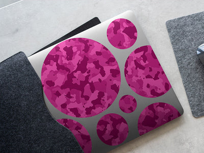 fuchsia woodland camouflage DIY Laptop Stickers