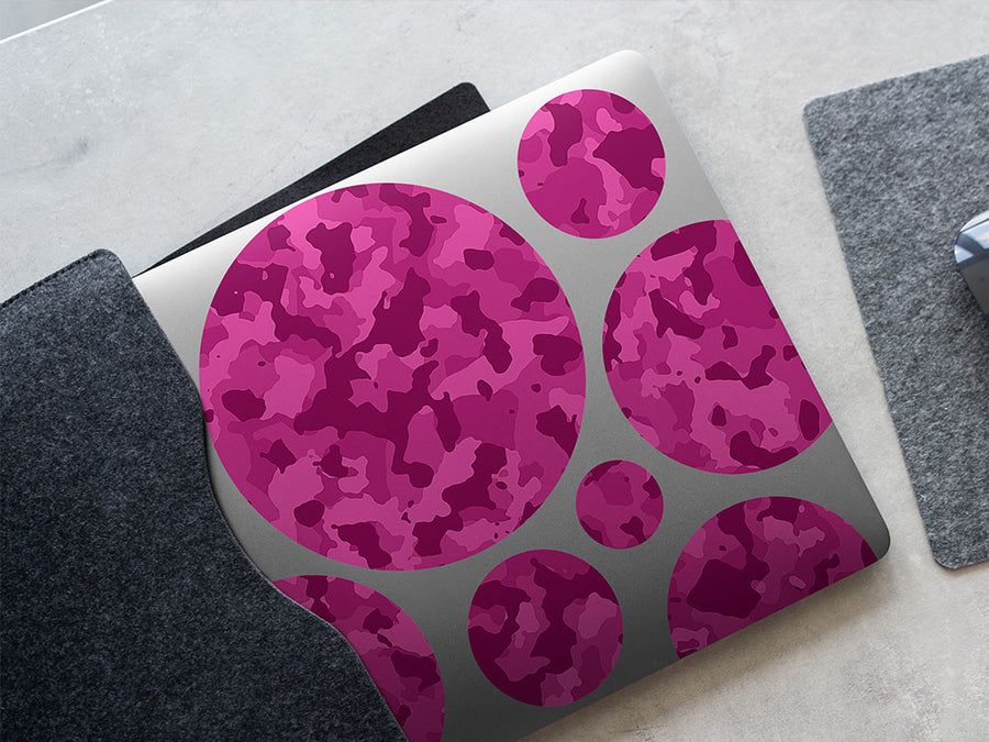 fuchsia woodland camouflage DIY Laptop Stickers