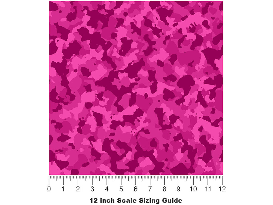 Fuchsia Woodland Camouflage Vinyl Film Pattern Size 12 inch Scale~Rwraps Fuchsia Woodland Camouflage Sizing Chart~3