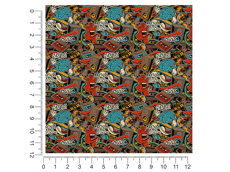 full coverage graffiti 1ft x 1ft Craft Sheets