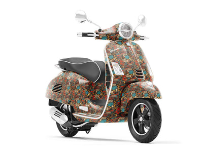 Full Coverage Graffiti Vespa Scooter Wrap Film