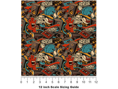 Full Coverage Graffiti Vinyl Film Pattern Size 12 inch Scale~Rwraps Full Coverage Graffiti Sizing Chart~2