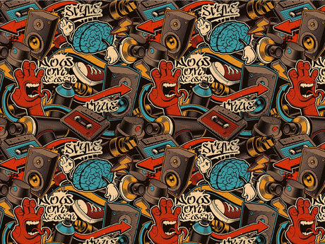 Full Coverage Graffiti Vinyl Wrap Pattern~Rwraps Series 914 Digitally Printed Vinyl Wrap~0