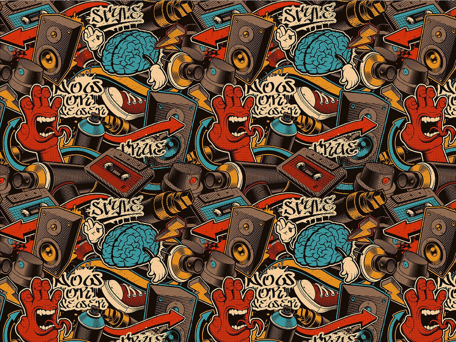 Full Coverage Graffiti Vinyl Wrap Pattern~Rwraps Series 914 Digitally Printed Vinyl Wrap~0