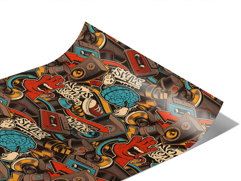 Full Coverage Graffiti Vinyl Wraps~Rwraps Series 914 Digitally Printed Vinyl Wrap~0