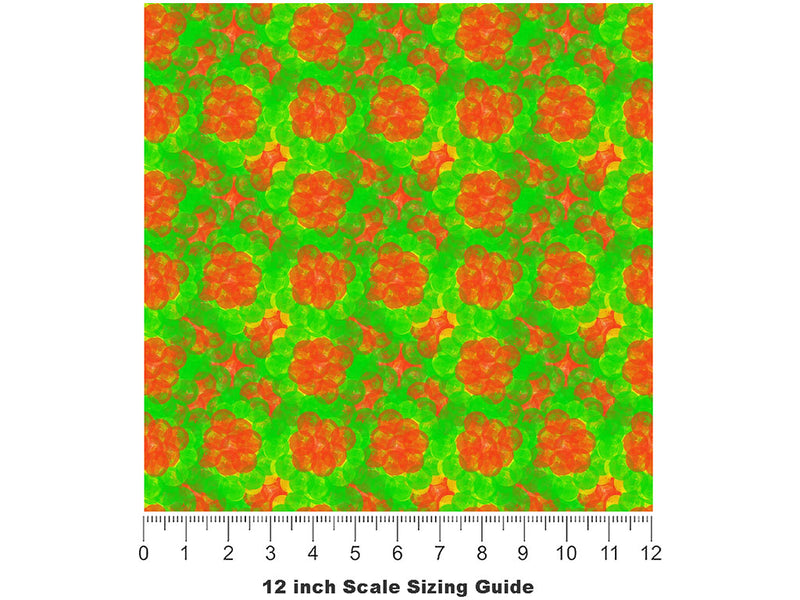 Fungal Dots Tie Dye Vinyl Film Pattern Size 12 inch Scale~Rwraps Fungal Dots Tie Dye Sizing Chart~2
