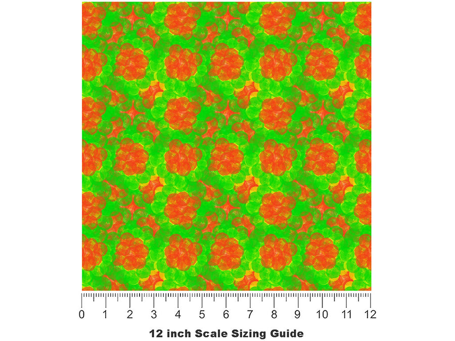Fungal Dots Tie Dye Vinyl Film Pattern Size 12 inch Scale~Rwraps Fungal Dots Tie Dye Sizing Chart~2
