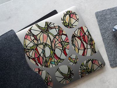 fungal growth stained glass DIY Laptop Stickers