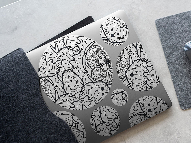 fungal swirls mandala DIY Laptop Stickers