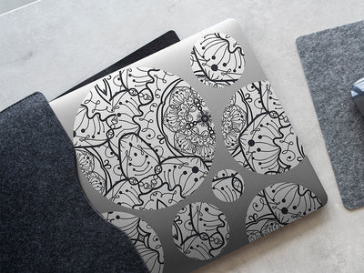 fungal swirls mandala DIY Laptop Stickers