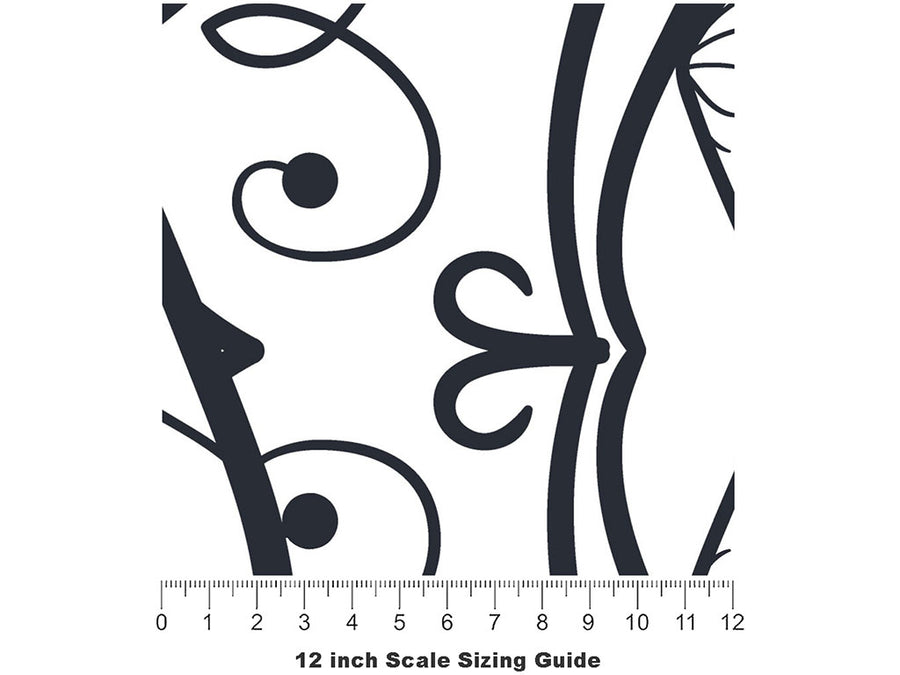 Fungal Swirls Mandala Vinyl Film Pattern Size 12 inch Scale~Rwraps Fungal Swirls Mandala Sizing Chart~2