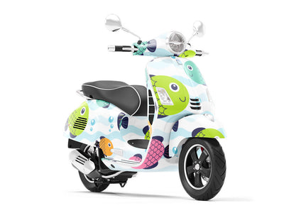 Funny Fins Marine Life Vespa Scooter Wrap Film