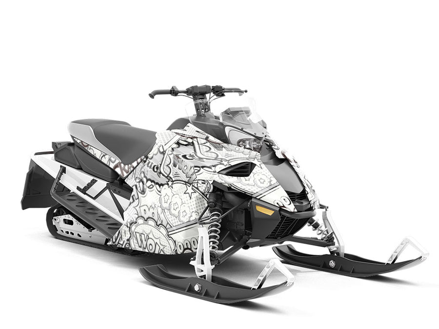 Funny Papers Sticker Bomb Custom Wrapped Snowmobile