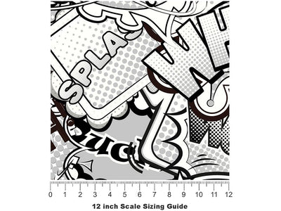 Funny Papers Sticker Bomb Vinyl Film Pattern Size 12 inch Scale~Rwraps Funny Papers Sticker Bomb Sizing Chart~3