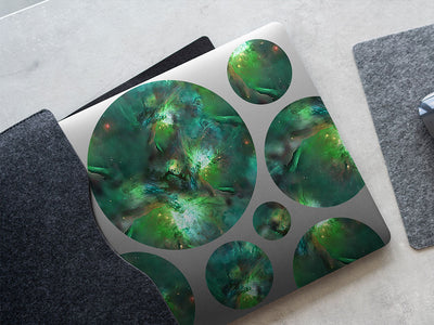 galactic green science fiction DIY Laptop Stickers
