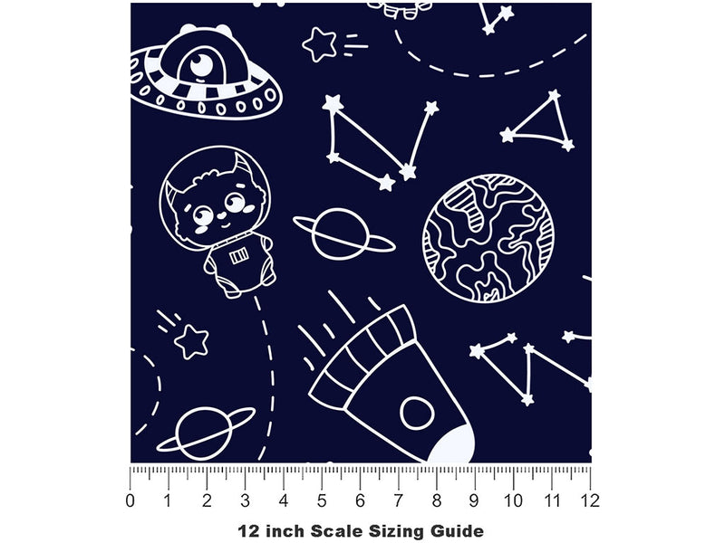 Galactic Quest Science Fiction Vinyl Film Pattern Size 12 inch Scale~Rwraps Galactic Quest Science Fiction Sizing Chart~2