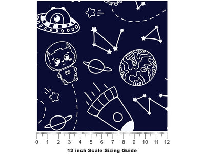 Galactic Quest Science Fiction Vinyl Film Pattern Size 12 inch Scale~Rwraps Galactic Quest Science Fiction Sizing Chart~2